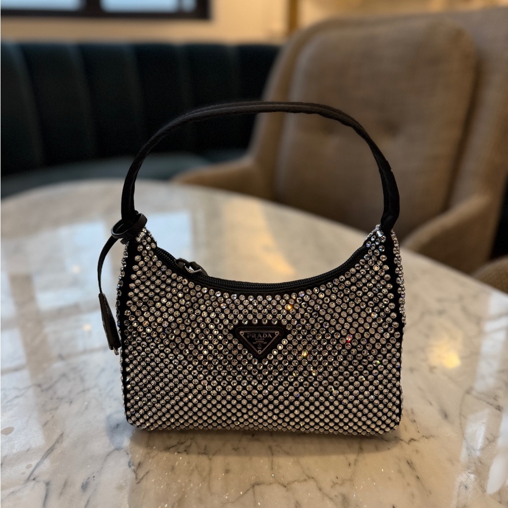 PRADA Satin Crystal Mini Re-Edition 2000 Bag Cristal - Picture 4 of 15